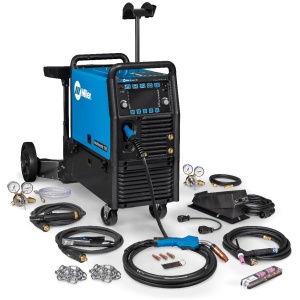 MILLER MULTIMATIC 255 PULSED MULTIPROCESS WELDER W/RUNNING GEAR AND TIG KIT (951768)
